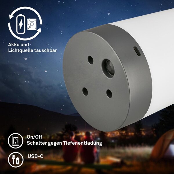BRILONER Nubsi stolní lampička - 2,8W, 280lm, nabíjecí, LED, stmívatelné, RGB+W, antracit mat 7554015