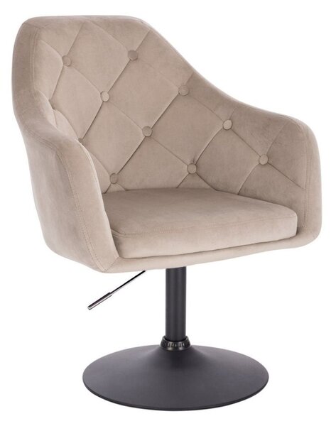 LuxuryForm DESIGN Křeslo ANDORA VELUR na černém talíři - latte