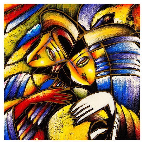 Obraz - Olejomalba, milenci (30x30 cm)