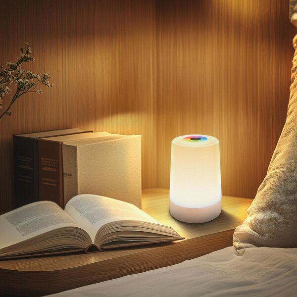 BRILONER Nubsi stolní lampička - 2,8W, 280lm, nabíjecí, LED, stmívatelné, RGB+W, béžová mat 7554011