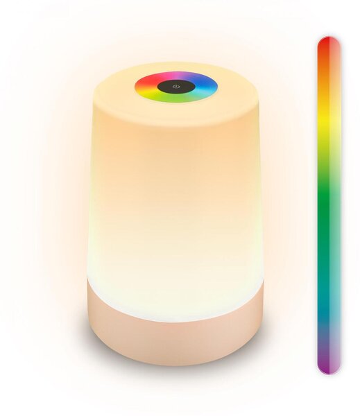BRILONER Nubsi stolní lampička - 2,8W, 280lm, nabíjecí, LED, stmívatelné, RGB+W, béžová mat 7554011