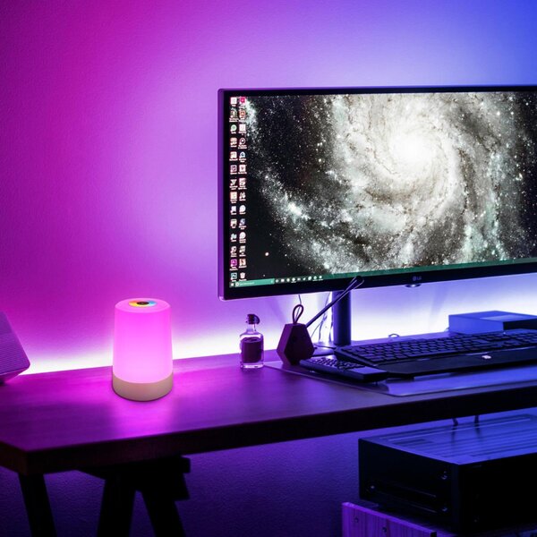 BRILONER Nubsi stolní lampička - 2,8W, 280lm, nabíjecí, LED, stmívatelné, RGB+W, béžová mat 7554011
