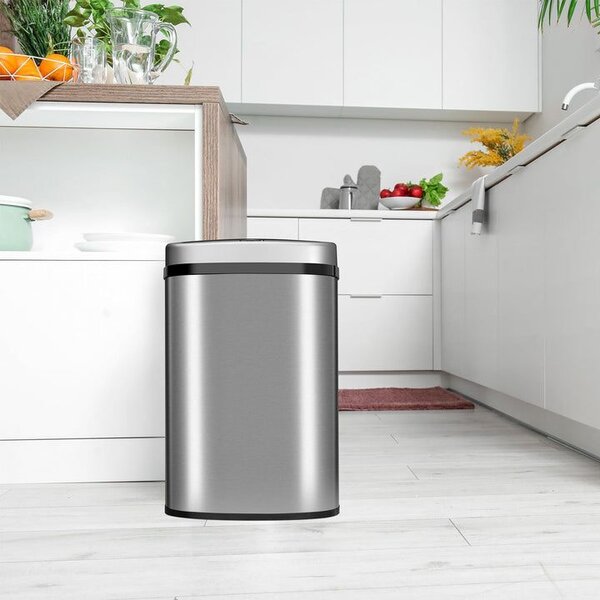 Automatický bezdotykový odpadkový koš 50 l – stříbrný