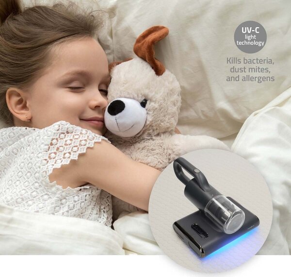 Nedis MCCD250GY - Ruční UV vysavač na matrace a čalounění 30 kPa 500W/230V