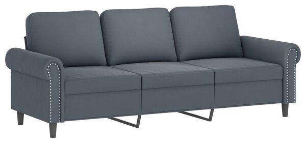 4dílná sedací souprava s polštáři tmavě šedá samet 3202201