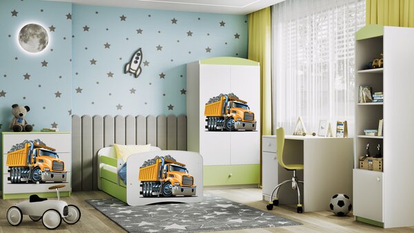 Kocot Kids Dětská postel NÁKLAĎÁK zelená Velikost postele: 140x70, Matrace: Bez matrace, Šuplík: Bez šuplíku