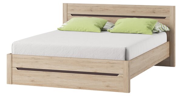 Manželská postel 160 cm Dessum 53 (dub sanremo + hnědá)
