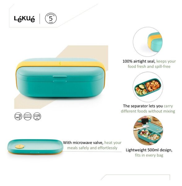 Dělený svačinový box To Go – Lékué