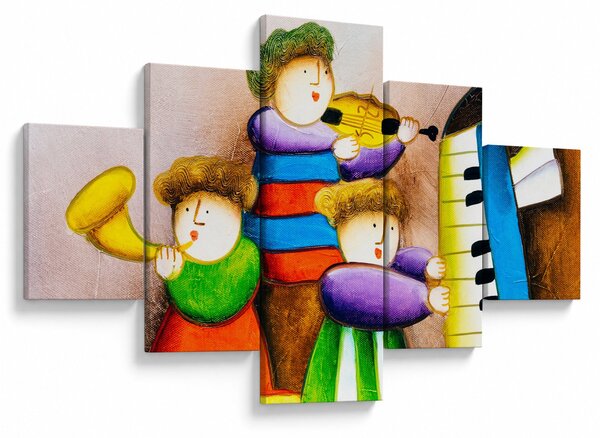 Obraz - Hudebníci, malba (125x70 cm)