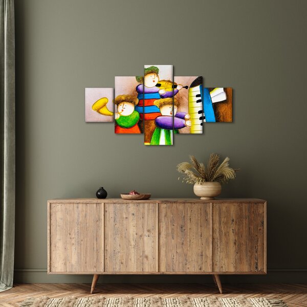 Obraz - Hudebníci, malba (125x70 cm)