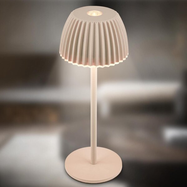 BRILONER Riffle Nano stolní lampička - 1,5W, 130lm, nabíjecí, LED, stmívatelné, dotykový vypínač, German design Award Winner 2025, béžová 7581011