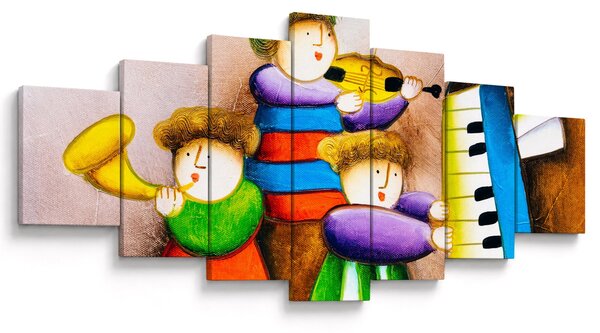 Obraz - Hudebníci, malba (210x100 cm)