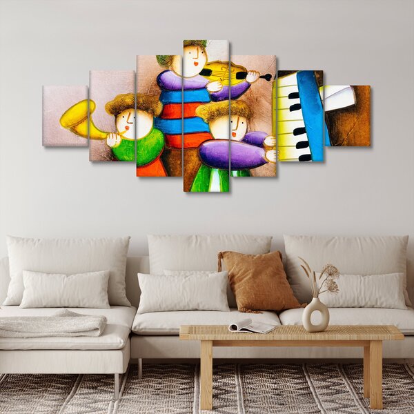Obraz - Hudebníci, malba (210x100 cm)