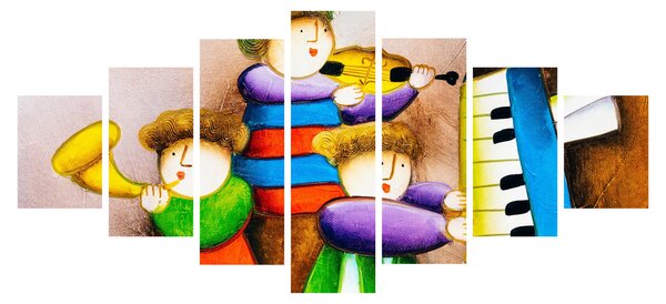 Obraz - Hudebníci, malba (210x100 cm)