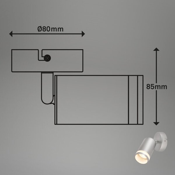 BRILONER Rub nástěnné svítidlo do interiéru, nastavitelné, s akrylovou ozdobou, matný chrom 2832014