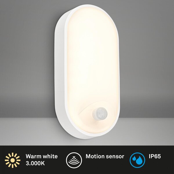 BRILONER Ruch LED venkovní nástěnné svítidlo, pohybové čidlo, IP65, bílé 3830016