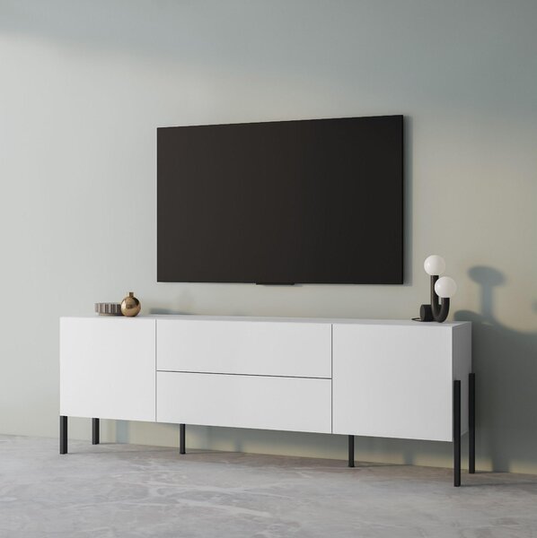 TV stolek/skříňka Kjukon 200 (matná bílá). Akce -12%