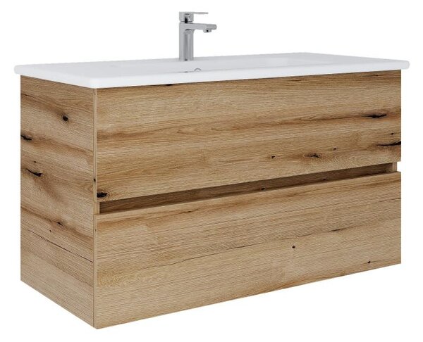 Dřevojas - Koupelnová skříňka s umyvadlem BANO 100x47 cm dub/bílá