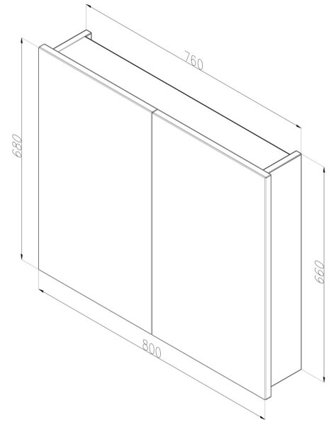 Dřevojas - Zrcadlová koupelnová skříňka NEXI 80x68 cm tmavý dub