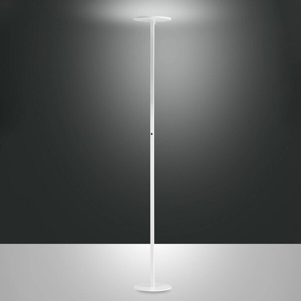 Fabas Luce Stojací lampa Regina LED, bílá, stmívatelná, výška 180 cm, stmívatelný, Bílá / opál, Obývací pokoj / jídelna, kov, Moderní