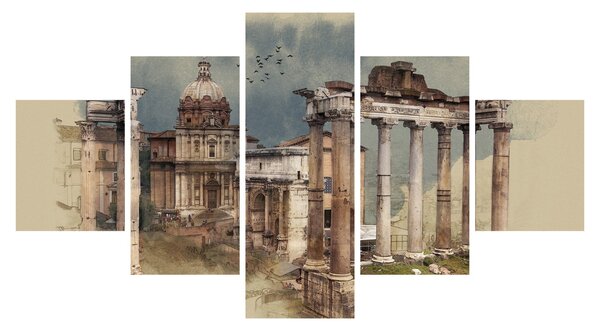 Obraz - Forum Romanum, Řím, Itálie (125x70 cm)