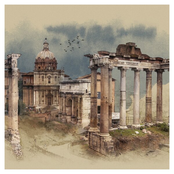Obraz - Forum Romanum, Řím, Itálie (30x30 cm)