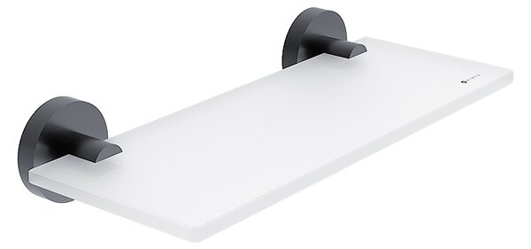 Nimco Unix Černá police do koupelny skleněná mat 30 cm UNC 13091B-30-90
