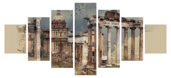 Obraz - Forum Romanum, Řím, Itálie (210x100 cm)