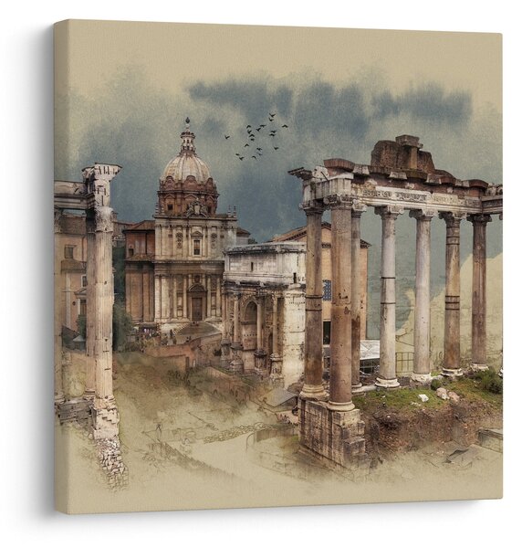 Obraz - Forum Romanum, Řím, Itálie (30x30 cm)