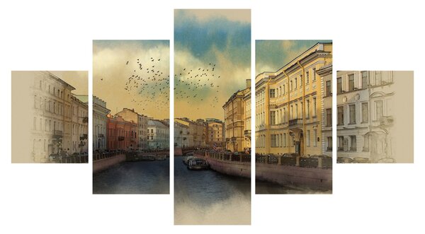 Obraz - Řeka Moyka, Petrohrad, Rusko (125x70 cm)