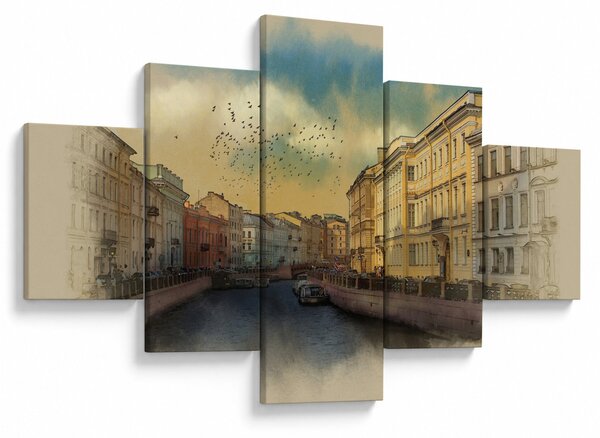 Obraz - Řeka Moyka, Petrohrad, Rusko (125x70 cm)