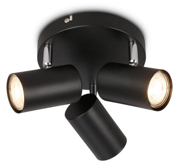 BRILONER Supo stropní bodové svítidlo - GU10 patice, max. 9W, nastavitelné, 3-ramenné, černá 2365035