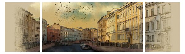 Obraz - Řeka Moyka, Petrohrad, Rusko (170x50 cm)