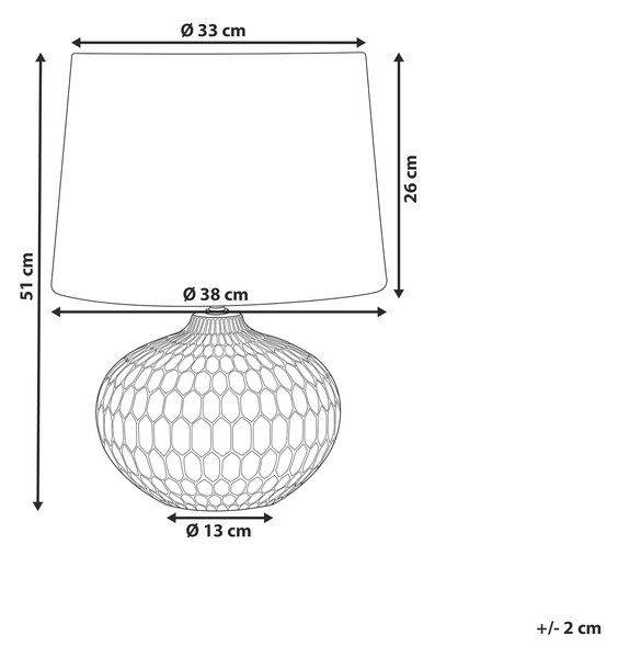 Stolní lampa PIRITA Keramika Zlatá
