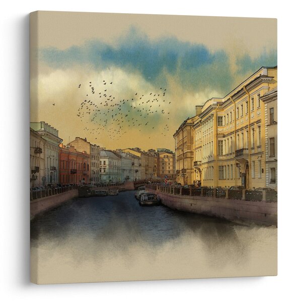 Obraz - Řeka Moyka, Petrohrad, Rusko (30x30 cm)