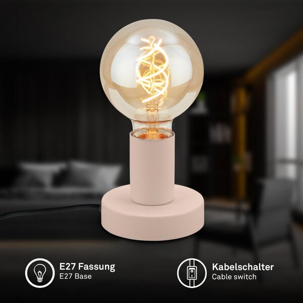 BRILONER TEEPU stolní lampa - s vypínačem, retro, max. 10W, E27 patice, béžová 7023011