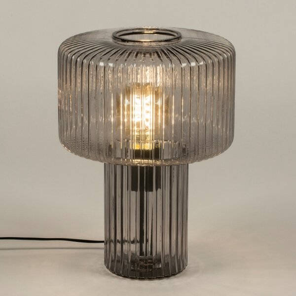 Stolní retro lampa Lisboa Glass Smoke (LMD)
