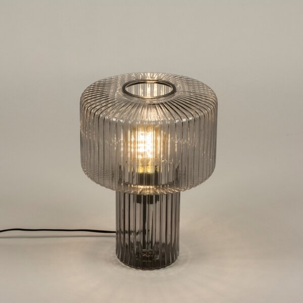 Stolní retro lampa Lisboa Glass Smoke (LMD)