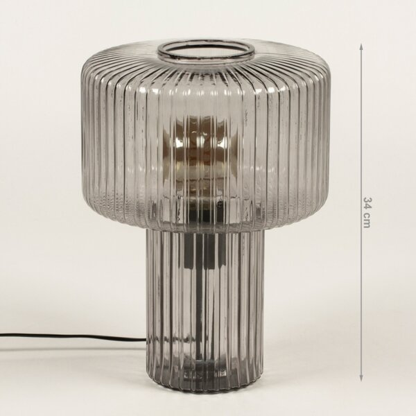 Stolní retro lampa Lisboa Glass Smoke (LMD)