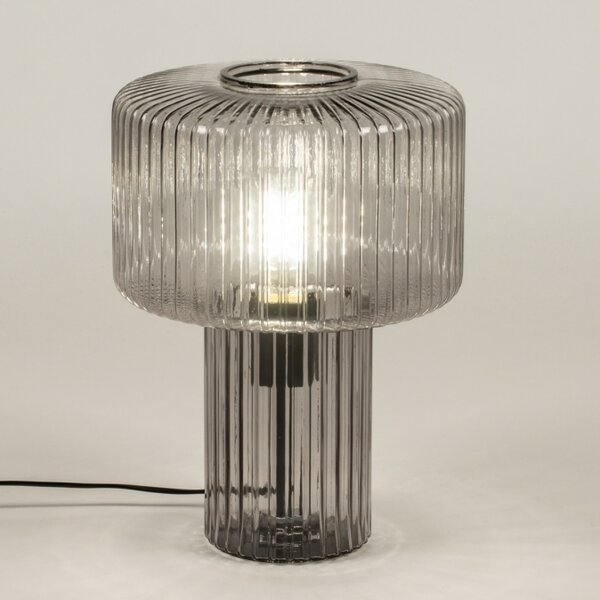 Stolní retro lampa Lisboa Glass Smoke (LMD)