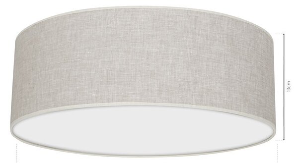 Stropní svítidlo Lino Round, 1x lněné stínítko, (bílé plexisklo), (fi 50cm)