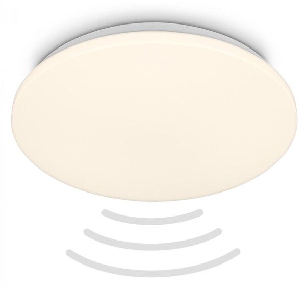 BRILONER Walk LED stropní svítidlo IP54, 3m dosah čidla, pohybové čidlo, bílé 3828016