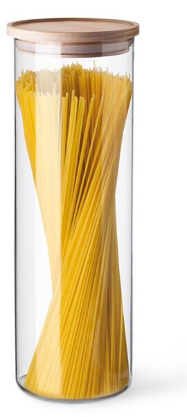 Simax Skleněný zásobník s dřevěným víkem 1,8l