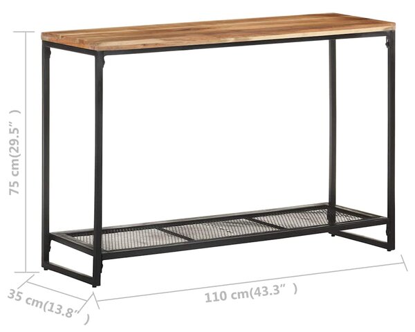 Konzolový stolek 110 x 35 x 75 cm masivní akáciové dřevo 320249