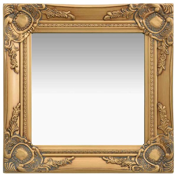Nástěnné zrcadlo barokní styl 40 x 40 cm zlaté 320305