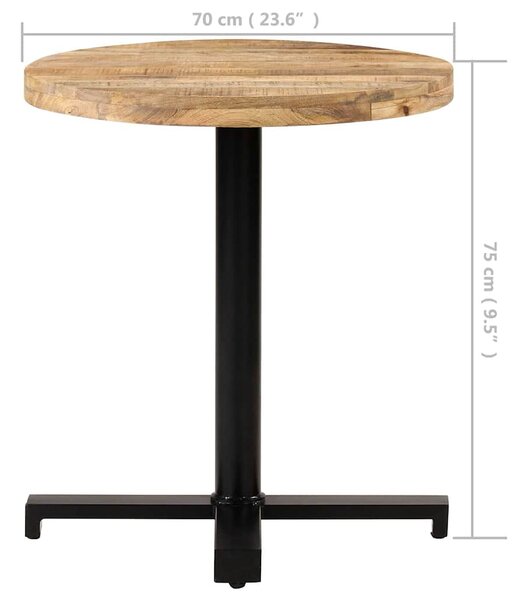 Bistro stůl kulatý Ø 70 x 75 cm hrubé mangovníkové dřevo 320267