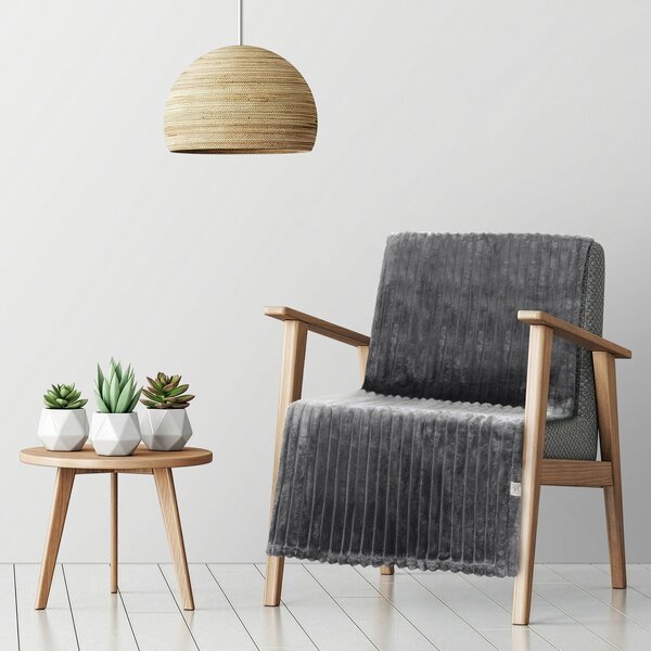DEKA Z MIKROFLANELU SOFT 70X160 CM ŠEDÁ