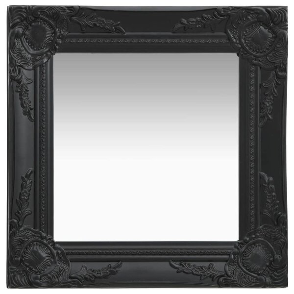Nástěnné zrcadlo barokní styl 40 x 40 cm černé 320307