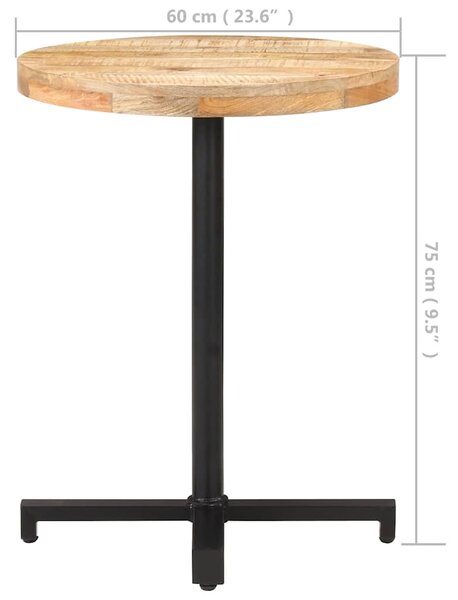 Bistro stůl kulatý Ø 60 x 75 cm hrubé mangovníkové dřevo 320265