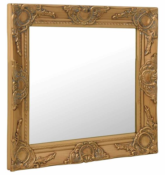 Nástěnné zrcadlo barokní styl 50 x 50 cm zlaté 320313